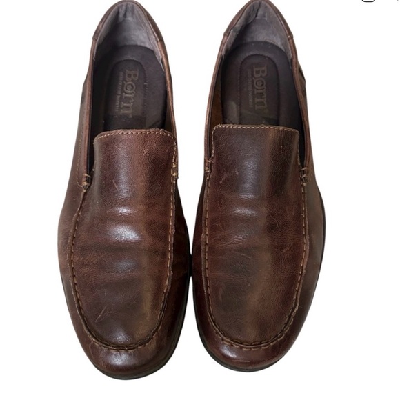 Born Men's Rich Brown Leather Slip-Ons - Picture 2 of 7